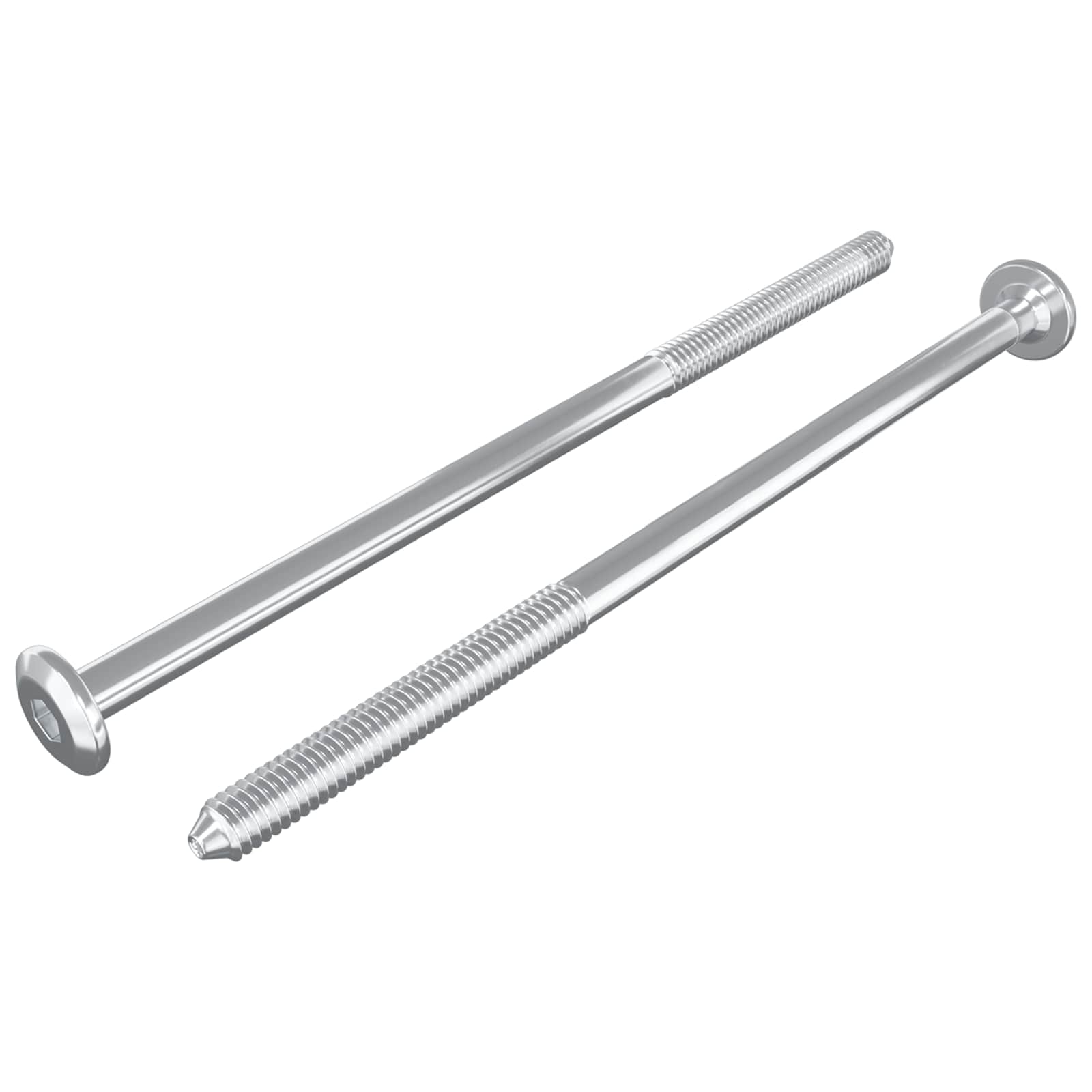 Βίδες επίπλων 2 pcs Ασημί M6 x 120 mm Ατσάλι - Pakobazaar