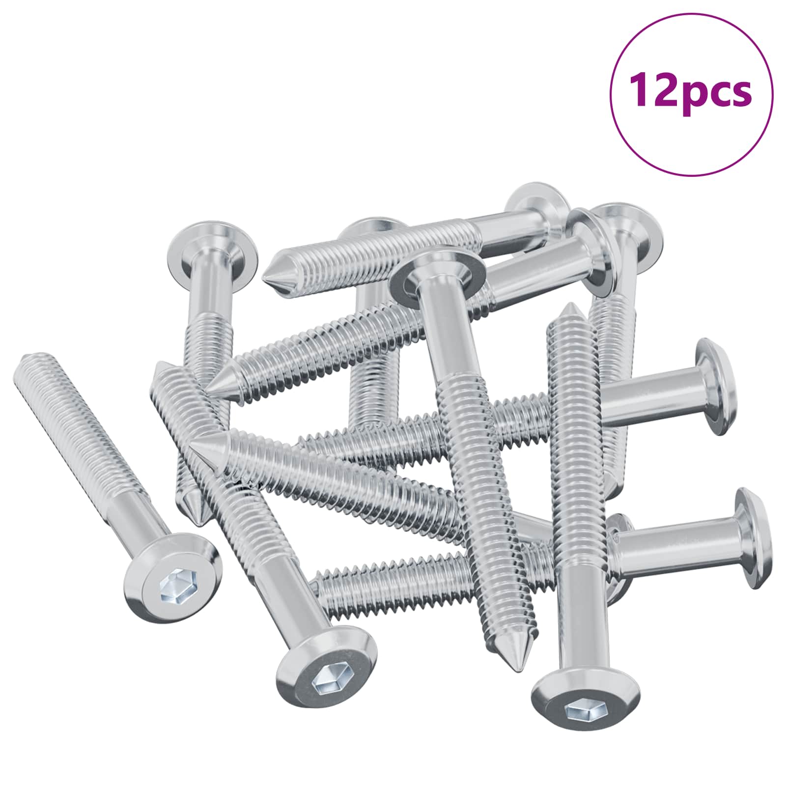 Βίδα 12 pcs Ασημί M6 x 50 mm Ατσάλι