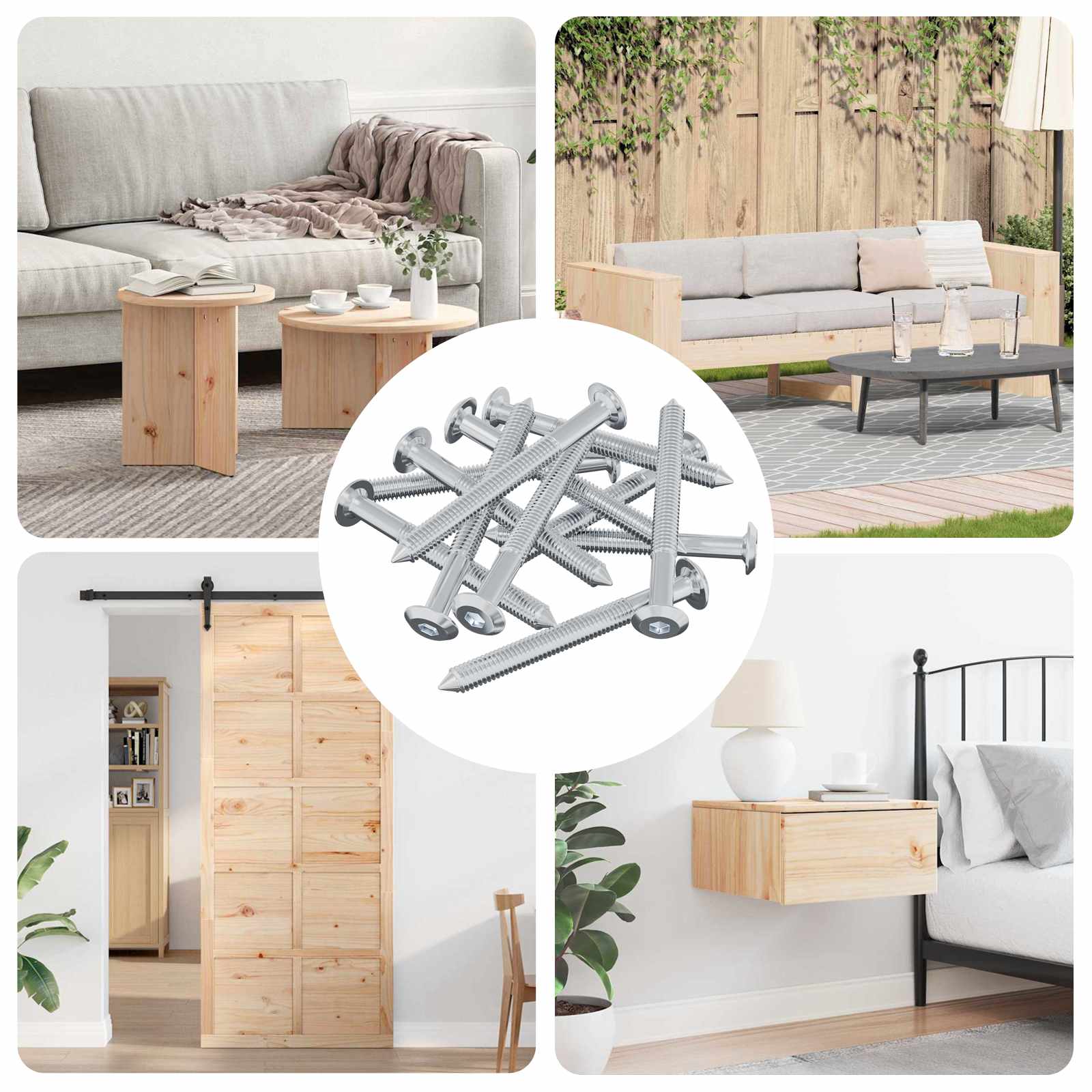 Βίδα 1600 pcs Ασημί M6 x 60 χιλ. Ατσάλι