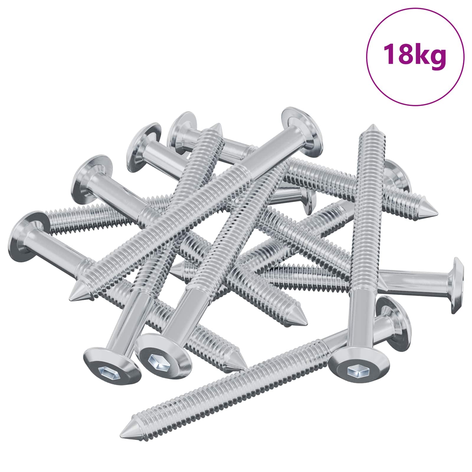 Βίδα 1600 pcs Ασημί M6 x 60 χιλ. Ατσάλι