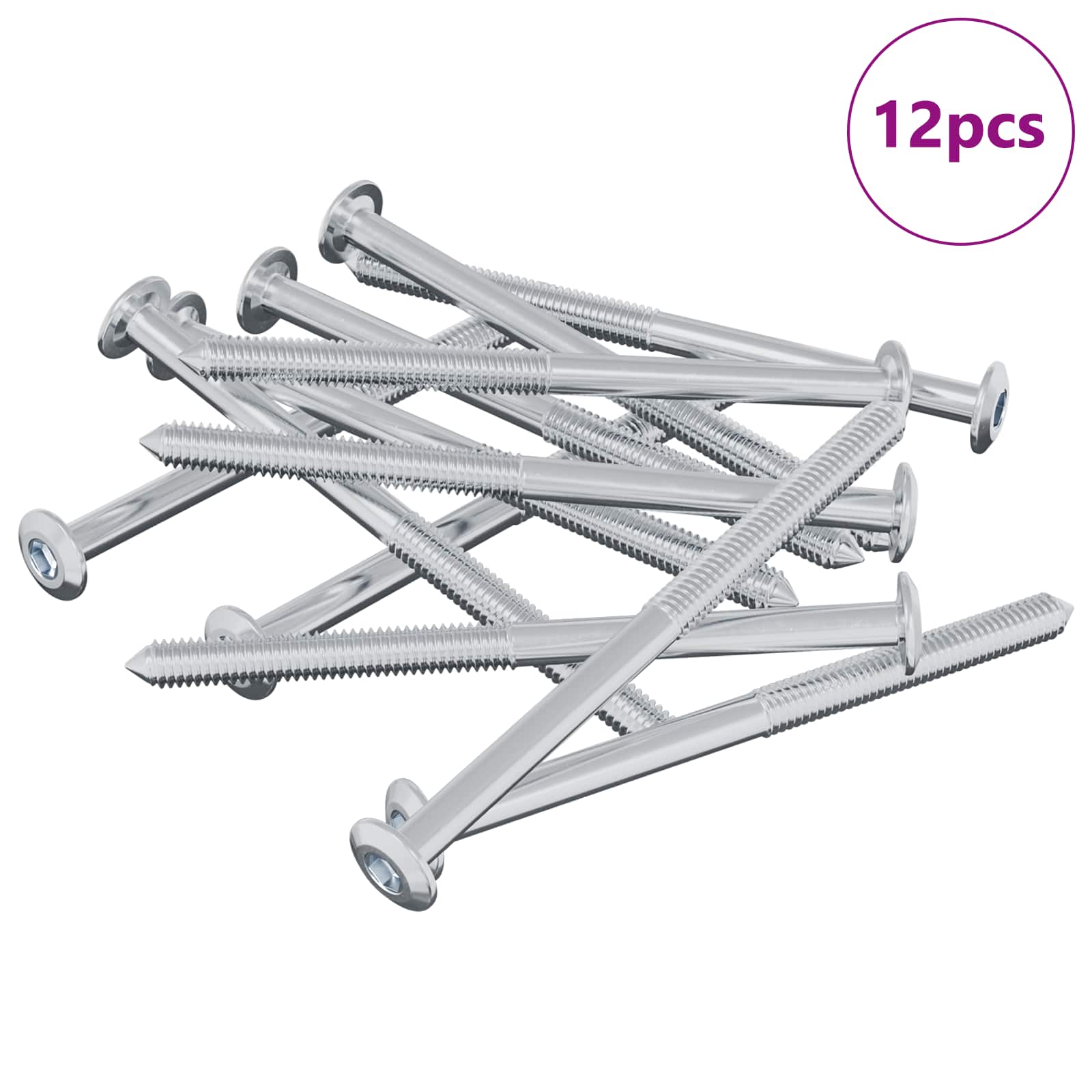 Βίδα 12 pcs Ασημί M6 x 85 χιλ. Ατσάλι