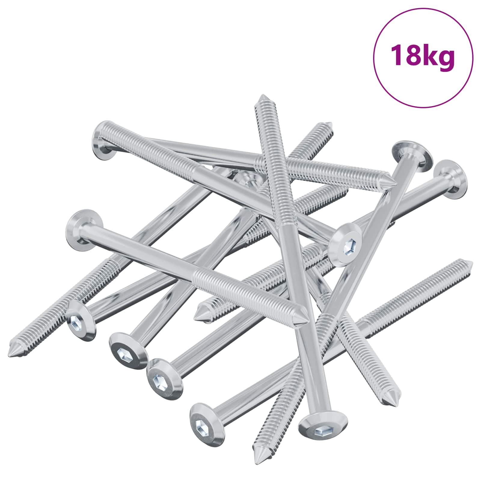 Βίδα 1000 pcs Ασημί M6 x 100 χιλ. Ατσάλι