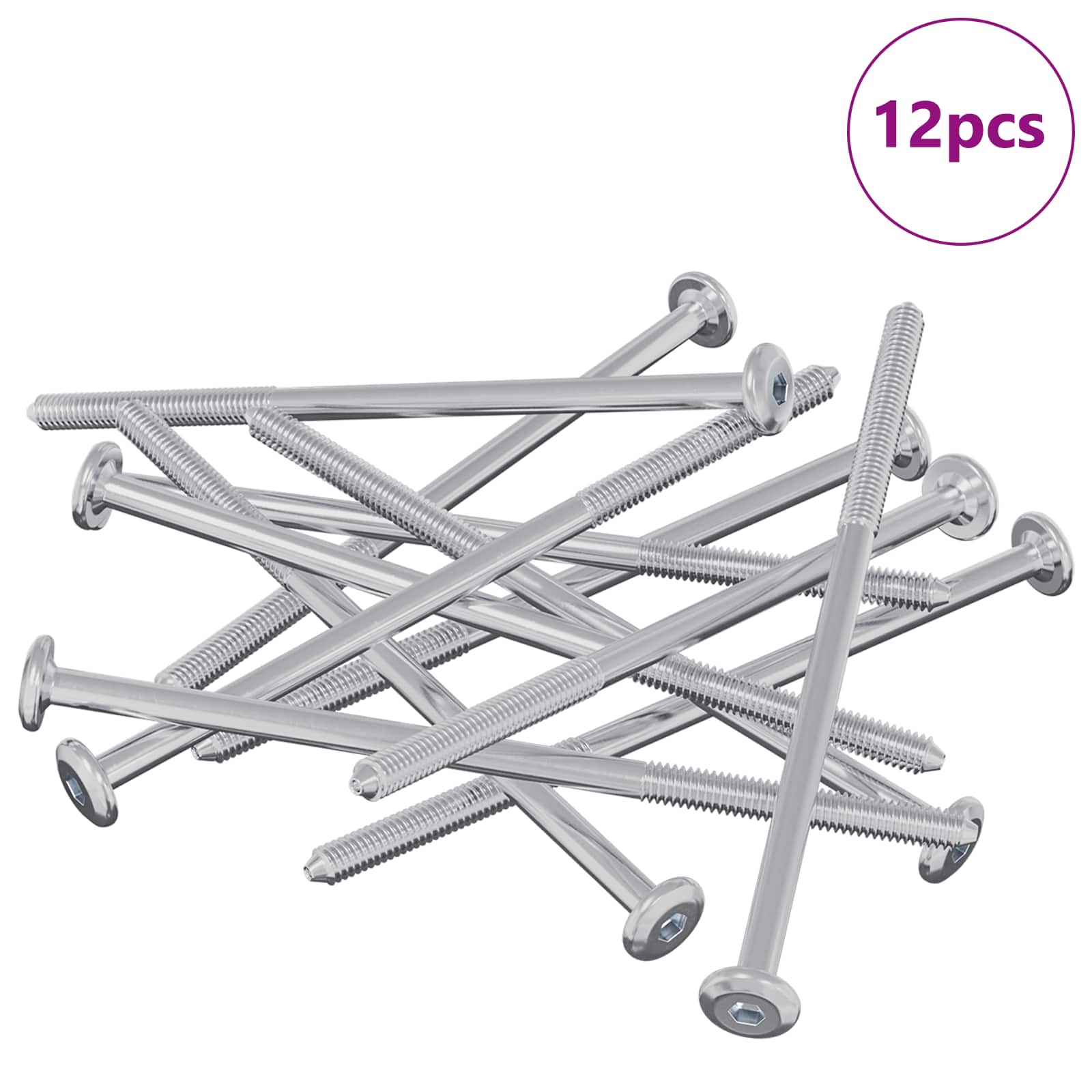 Βίδα 12 pcs Ασημί M6 x 120 mm Ατσάλι