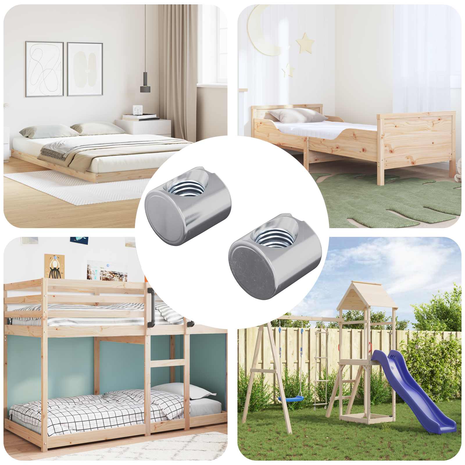 Βίδες κουμπώματος 2 pcs Ασημί M6 x 12 χιλ Μέταλλο