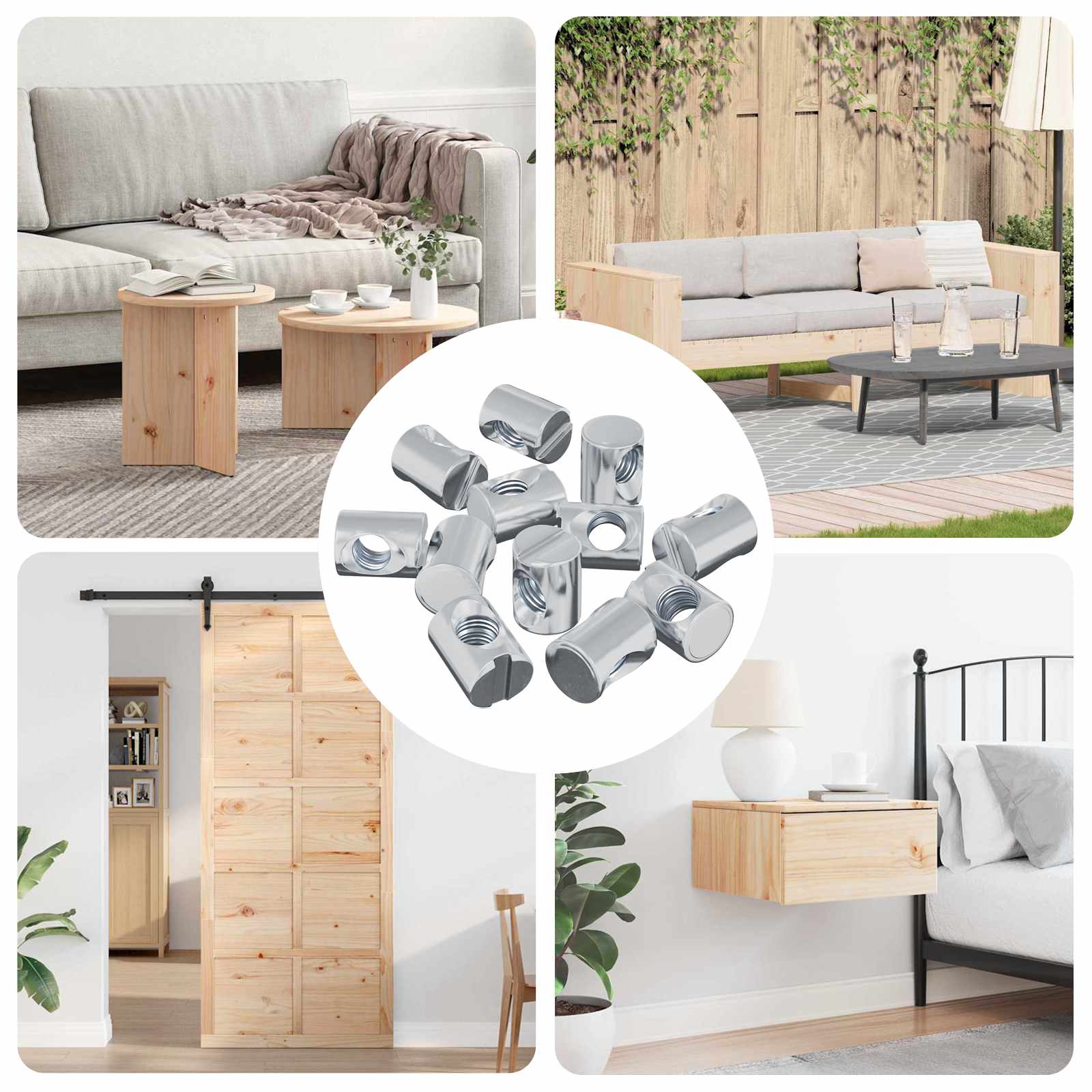 Καρύδι Βαρελιού 3462 pcs Ασημί M6 x 13 mm Σίδερο - Pakobazaar