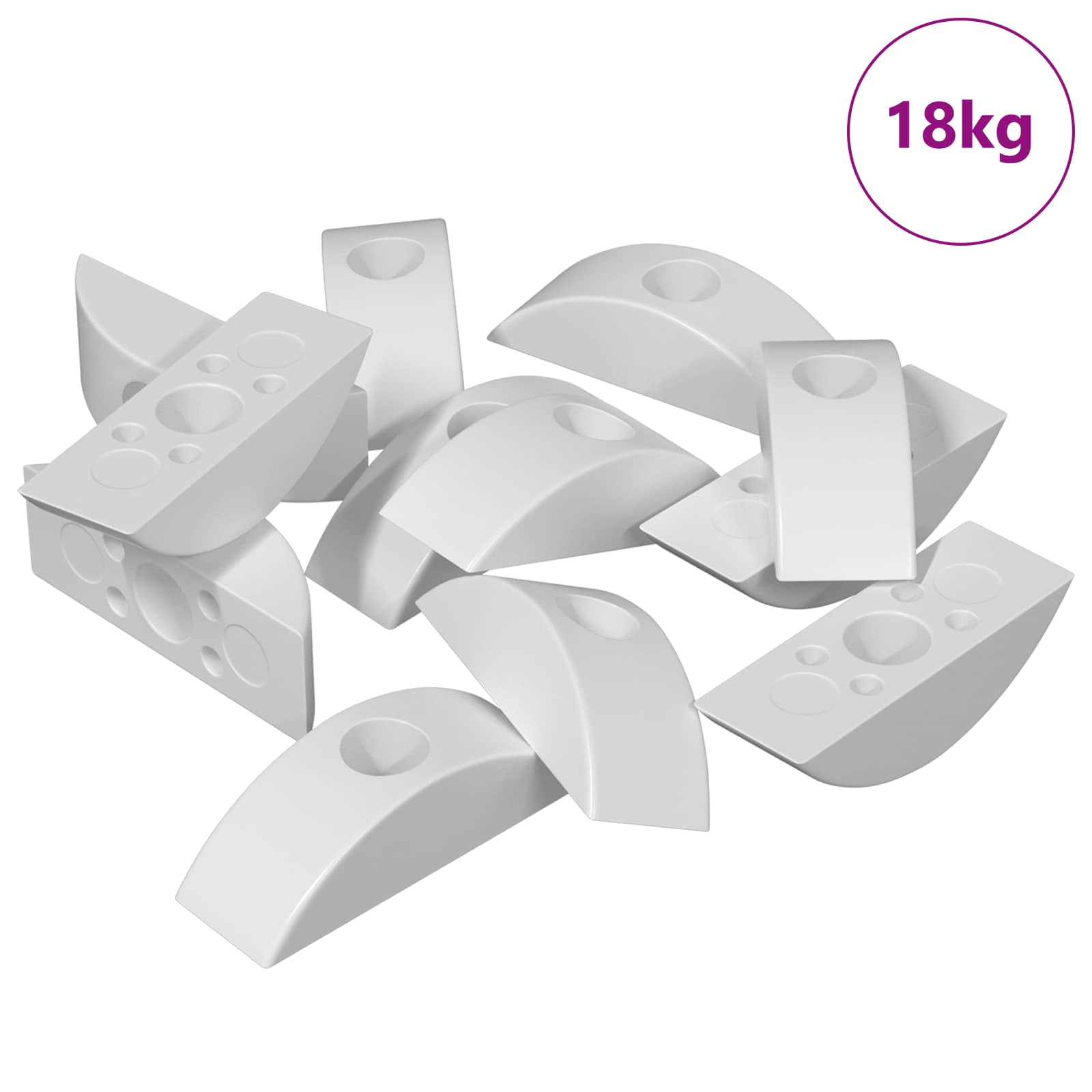 Ημισέληνος δίσκος 18 pcs Λευκό M6 Πολυπροπυλένιο - Pakobazaar