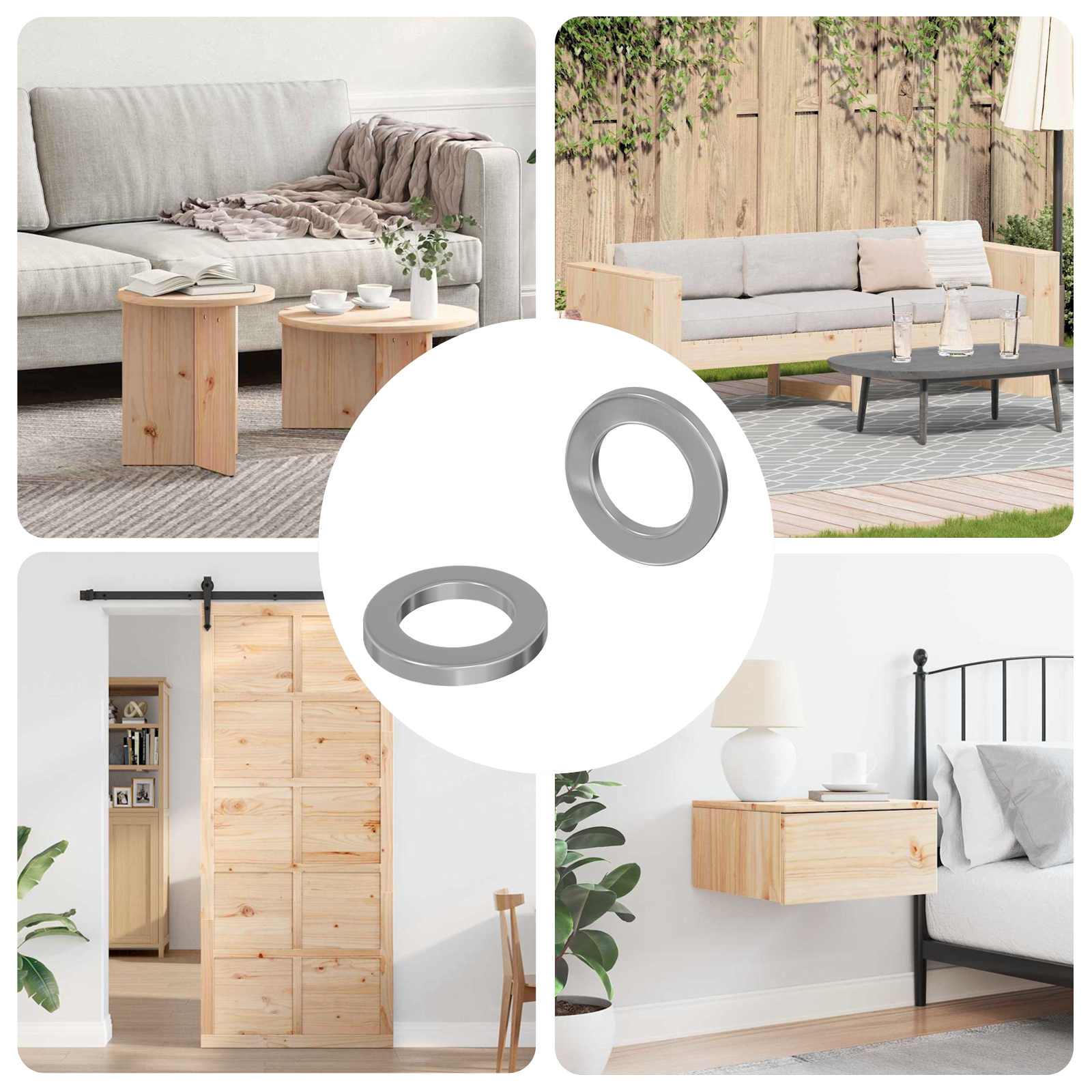 Βίδες 2 pcs Ασημί 10 x 10 x 1,2 χιλ Ατσάλι - Pakobazaar