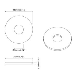 Βίδες 12 pcs Ασημί 18 x 18 x 1,2 χιλ Σίδερο - Pakobazaar