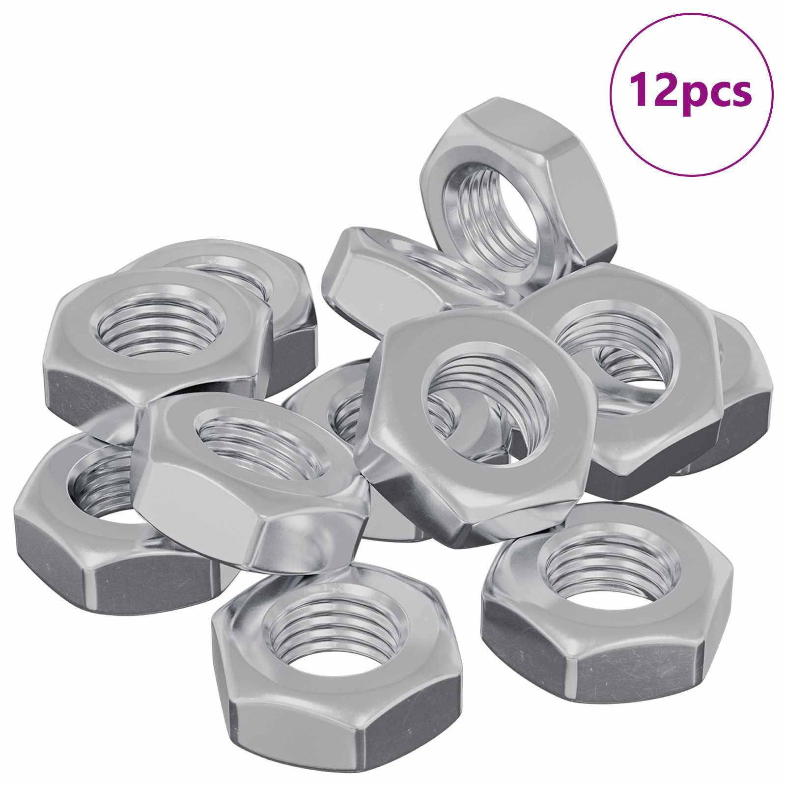 Εξάγωνο Παξιμάδι 12 pcs Ασημί m8 Μέταλλο - Pakobazaar