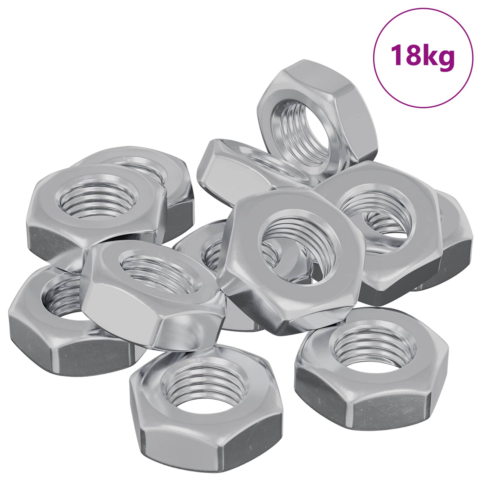 Εξάγωνο Παξιμάδι 3600 pcs Ασημί Μέταλλο - Pakobazaar