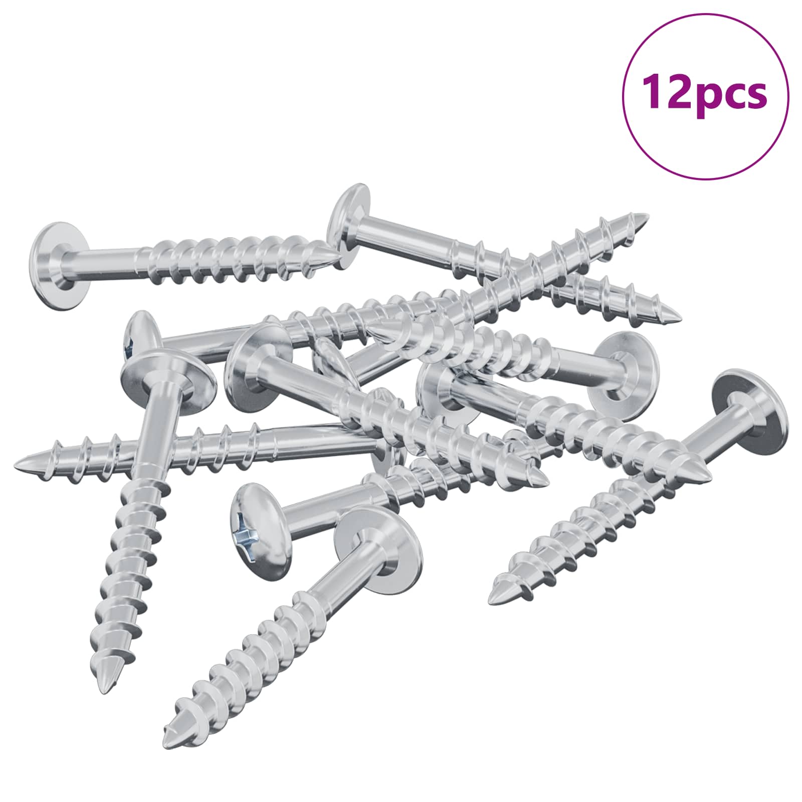 Βίδα 12 pcs Ασημί 9,8 x 35 mm Σίδερο
