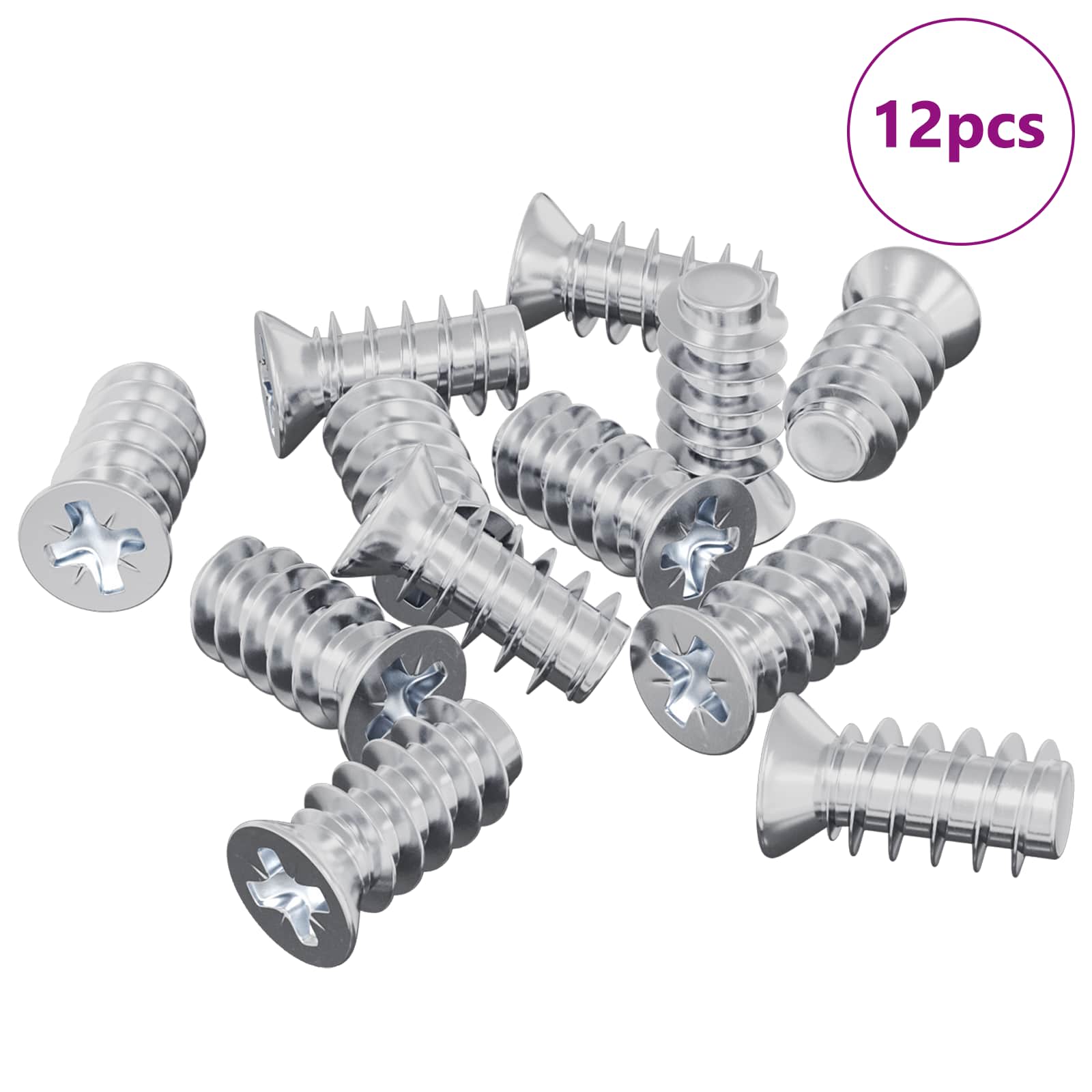 Βίδα 12 pcs Ασημί M6 x 12 mm Σίδερο