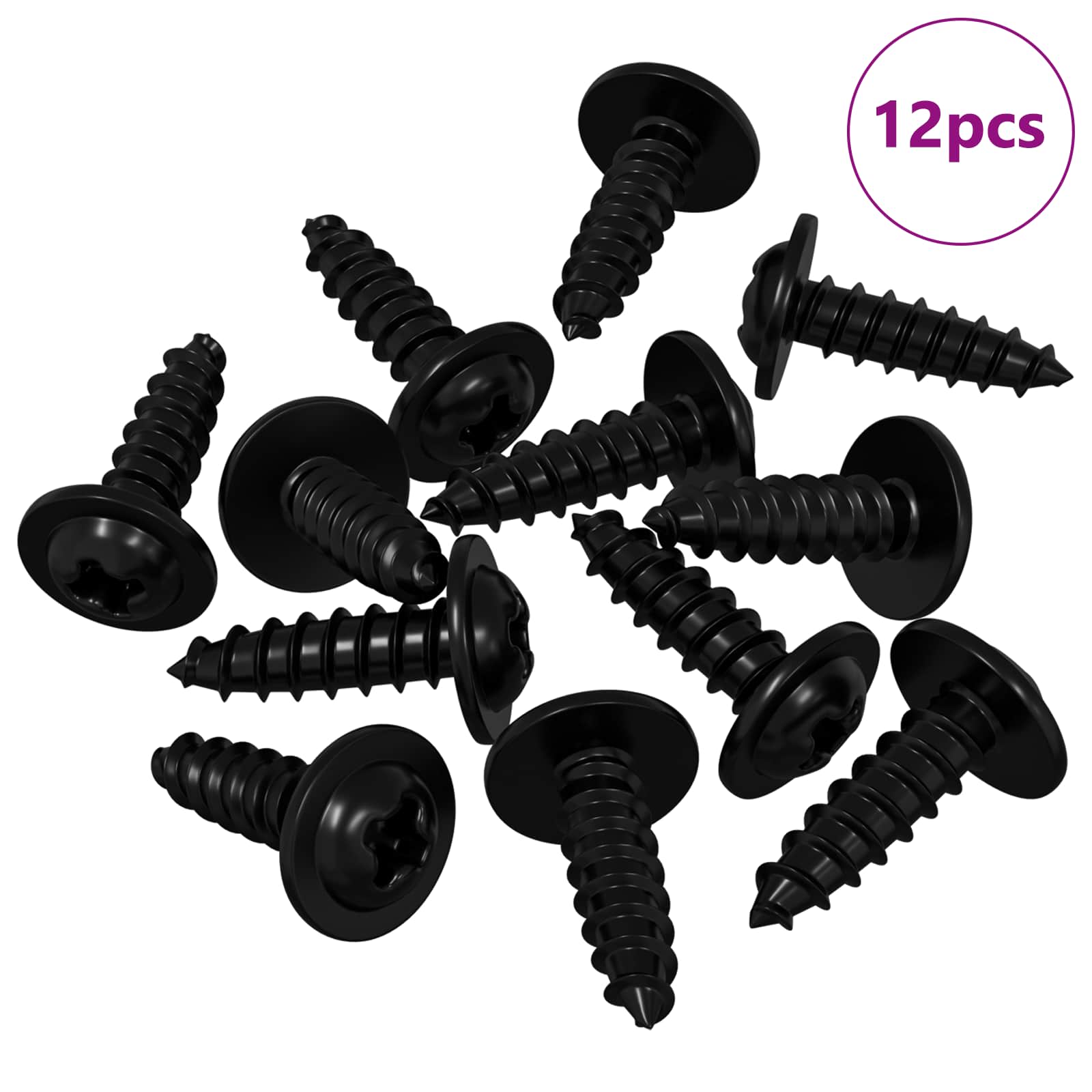 Βίδα Αυτο-τρυπητή 12 pcs Μαύρο 3,5 x 12 mm Σίδερο