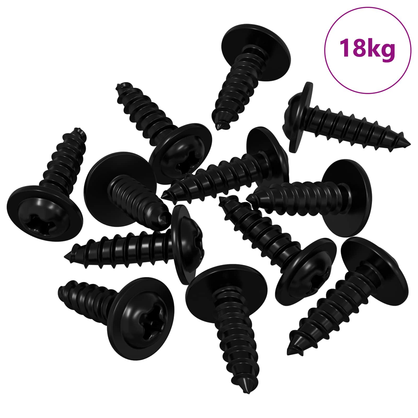 Βίδα Αυτο-τρυπητή 16364 pcs Μαύρο 3,5 x 12 mm Σίδερο