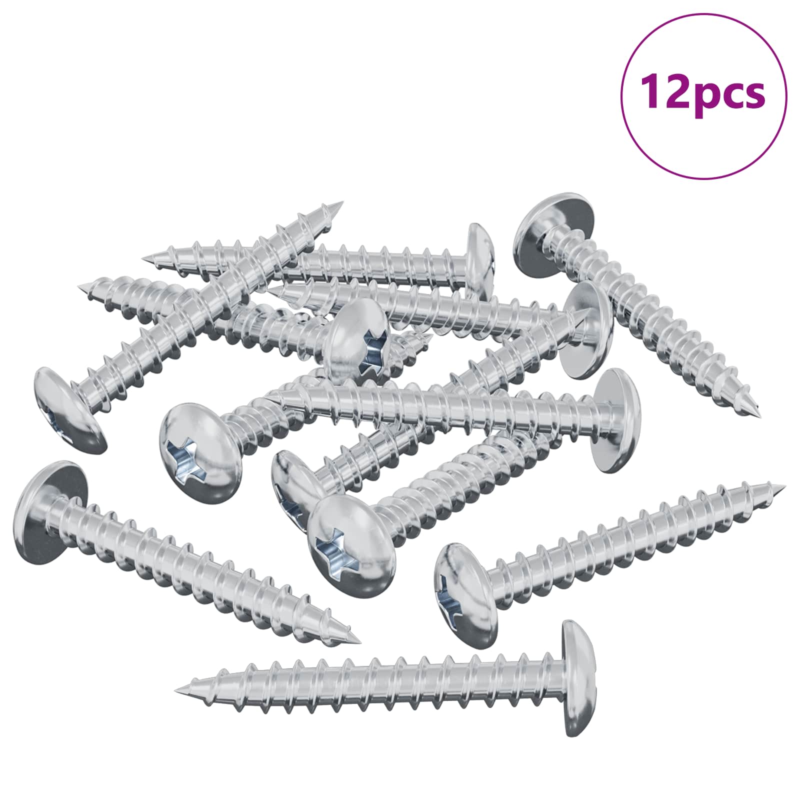 Ξυλοβίδα 12 pcs Ασημί M4 x 28 mm Σίδερο - Pakobazaar