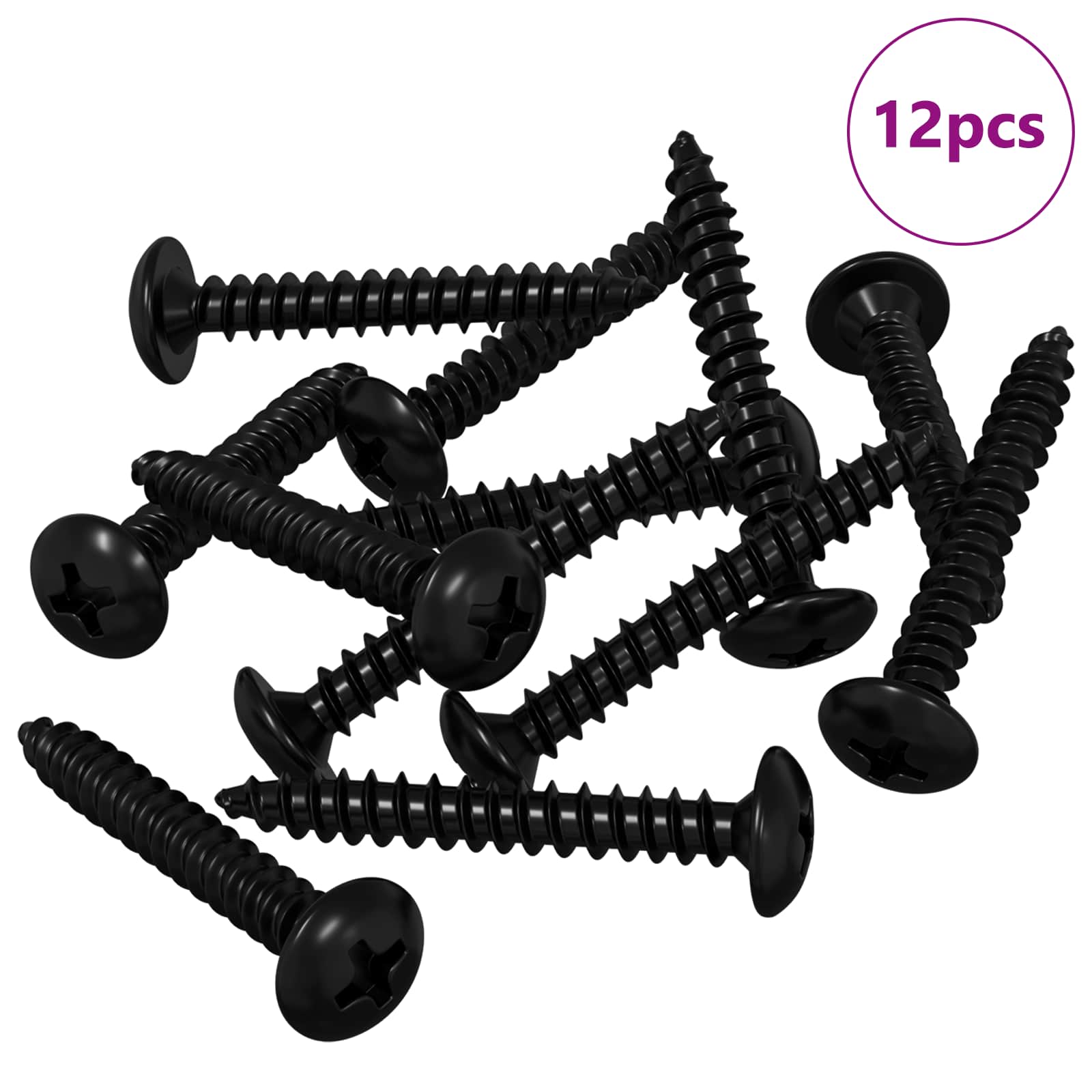Καρφί Χτυπήματος 12 pcs Μαύρο M4 x 28 mm Ατσάλι