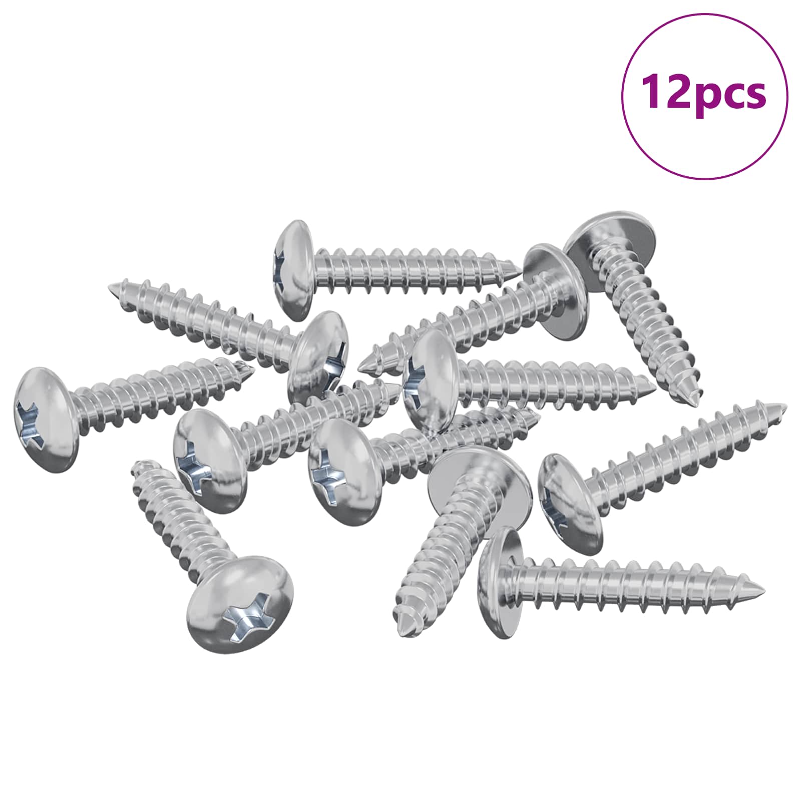 Ξυλοβίδες 12 pcs Ασημί M3,5 x 20 mm Ατσάλι - Pakobazaar