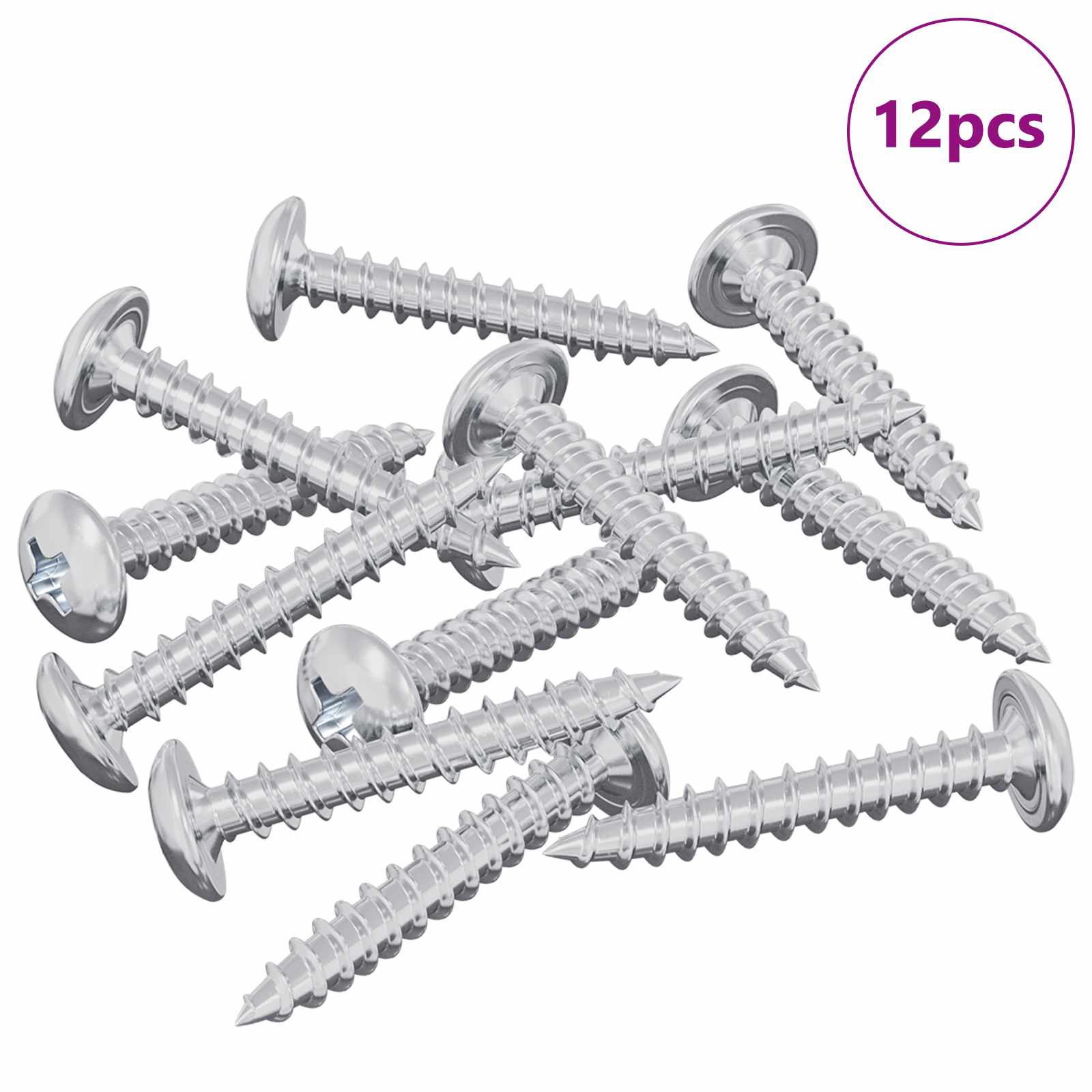 Ξυλοβίδες 12 pcs Ασημί M4 x 25 mm Ατσάλι - Pakobazaar