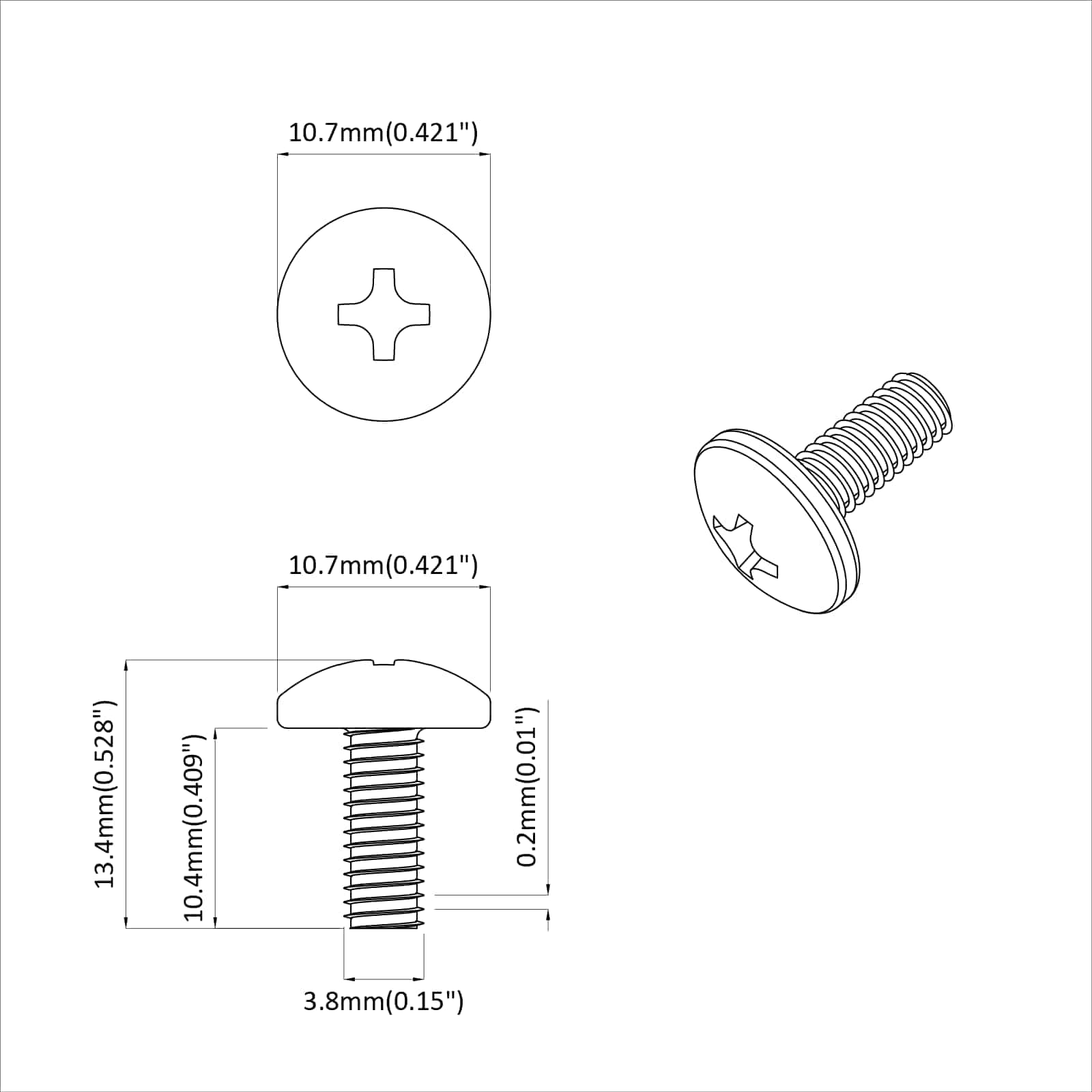 Σκουριά Σακούλας 2 pcs Μαύρο M4 x 10 χλστ Ατσάλι - Pakobazaar