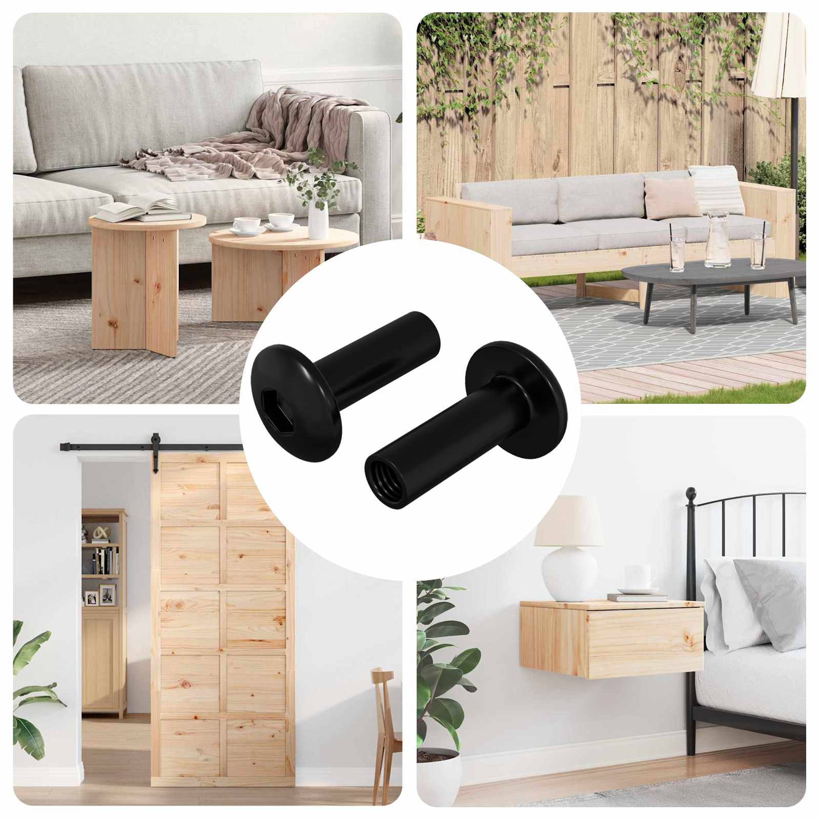 Πριτσίνια Σωλήνα 2 pcs Μαύρο M4 x 14,5 mm Μέταλλο - Pakobazaar