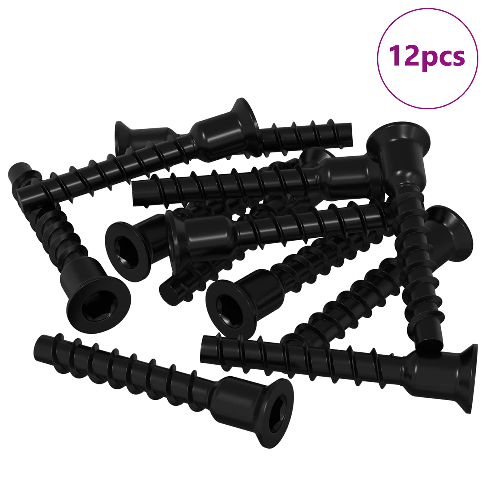 Βίδα Κεφαλής Σockets 12 pcs Μαύρο 7 x 40 χιλ Σίδερο - Pakobazaar