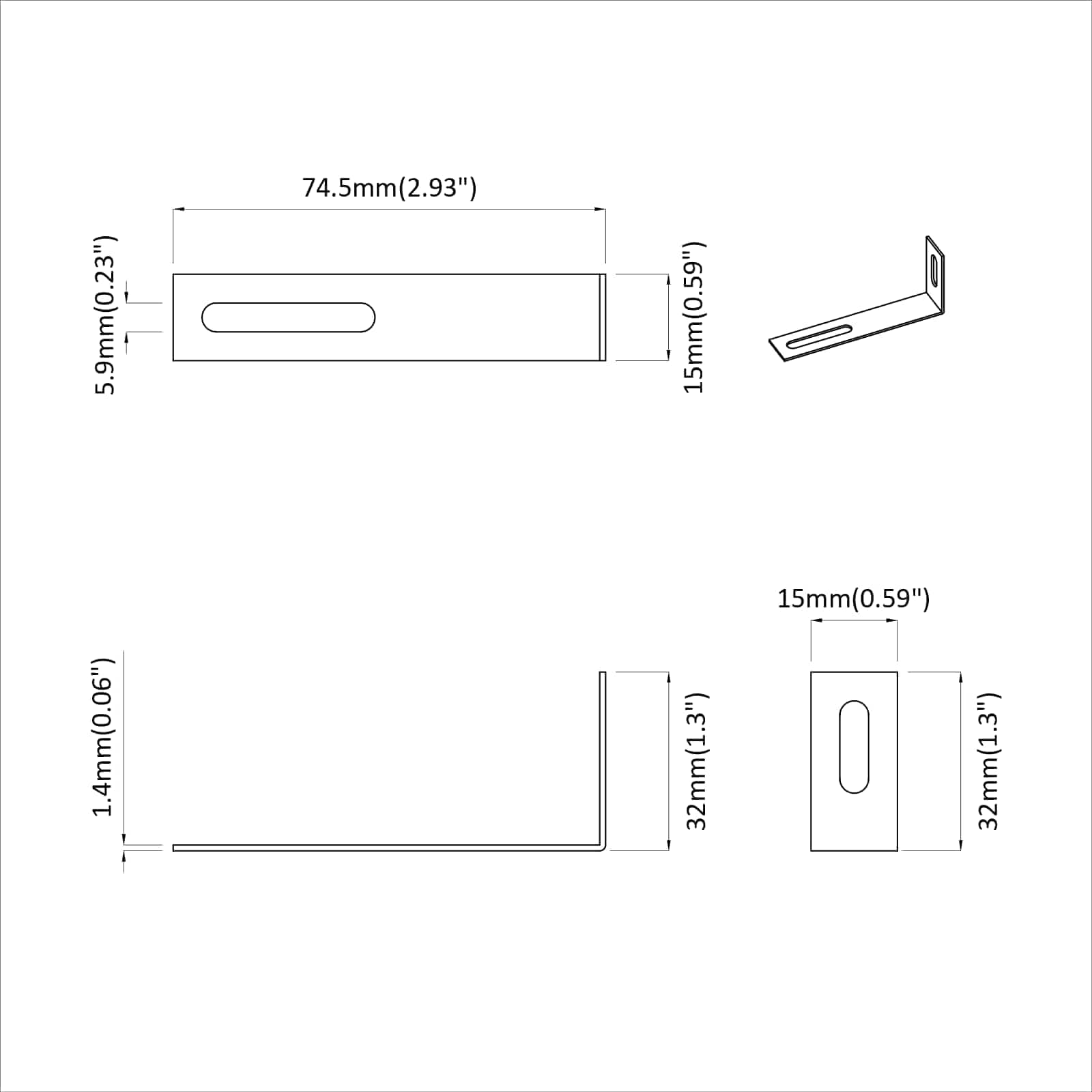 Βραχίονας κατά της ανατροπής Μονόχρωμο 1268 pcs Ασημί Σίδερο