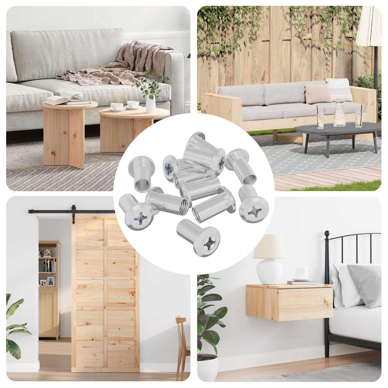 Παξιμάδι Κλειδώματος 12 pcs Νίκελ M6 x 15 mm Ατσάλι