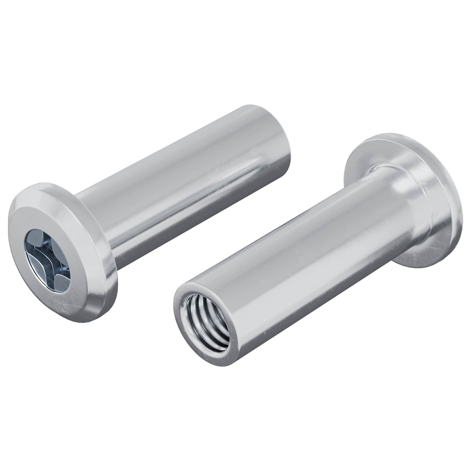 Παξιμάδι Κλειδώματος 2 pcs Ασημί M6 x 25 mm Ατσάλι