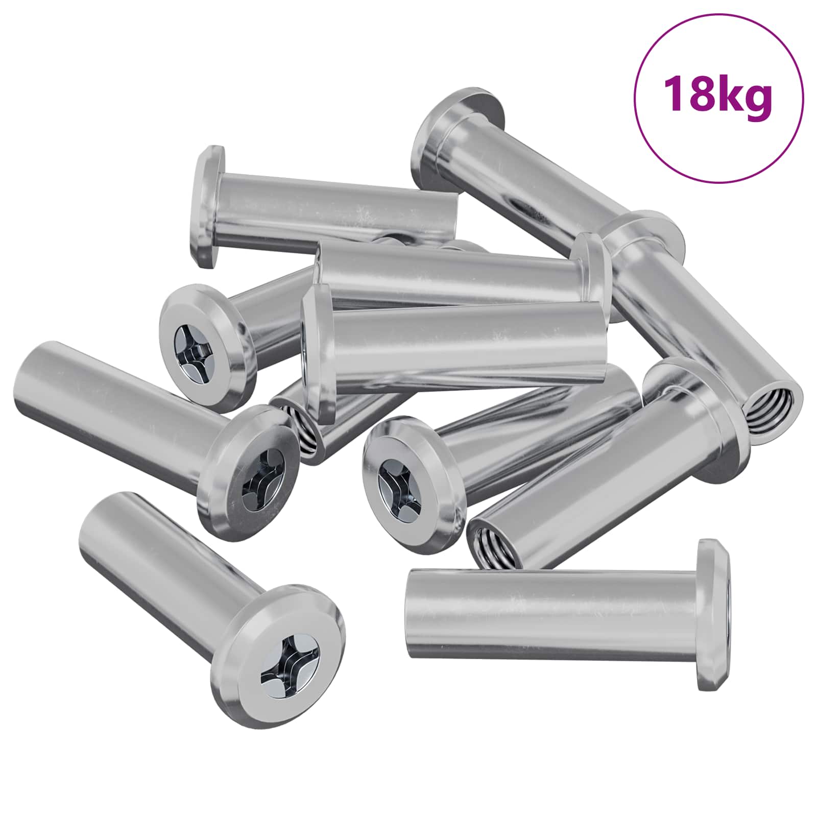 Παξιμάδι Κλειδώματος 2857 pcs Ασημί Ατσάλι