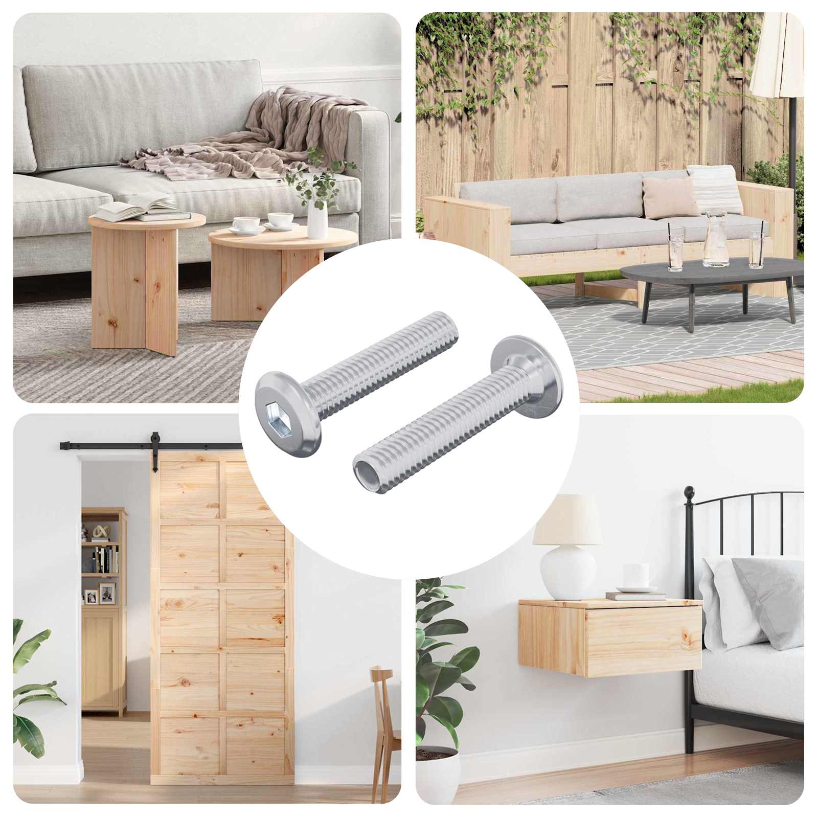 Βίδα κλειδώματος Μονόχρωμο 2 pcs Ασημί M6 x 30 χιλ. Ατσάλι