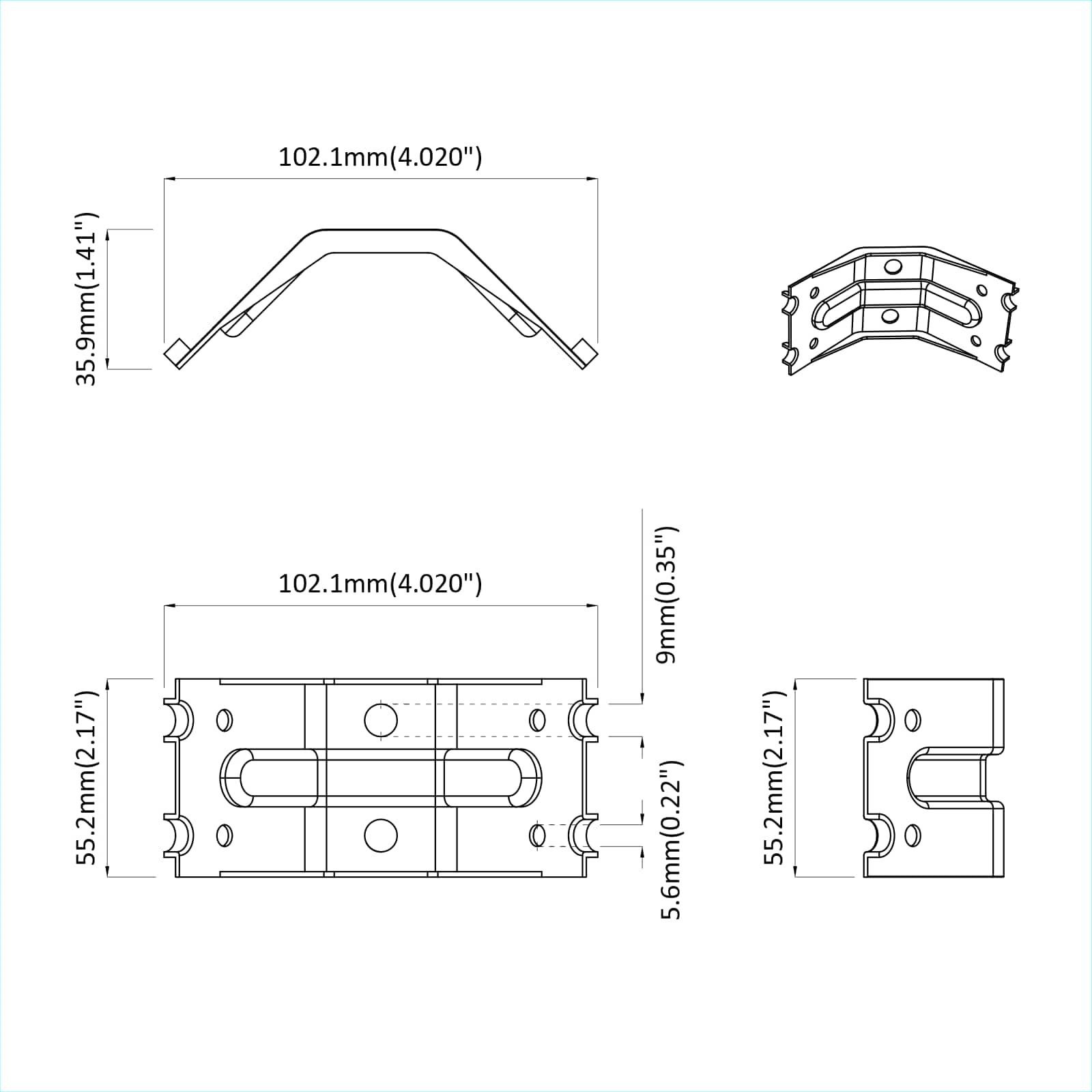 Βραχίονας 12 pcs Επικαλυμμένο με ψευδάργυρο 106 x 55 x 1,5mm