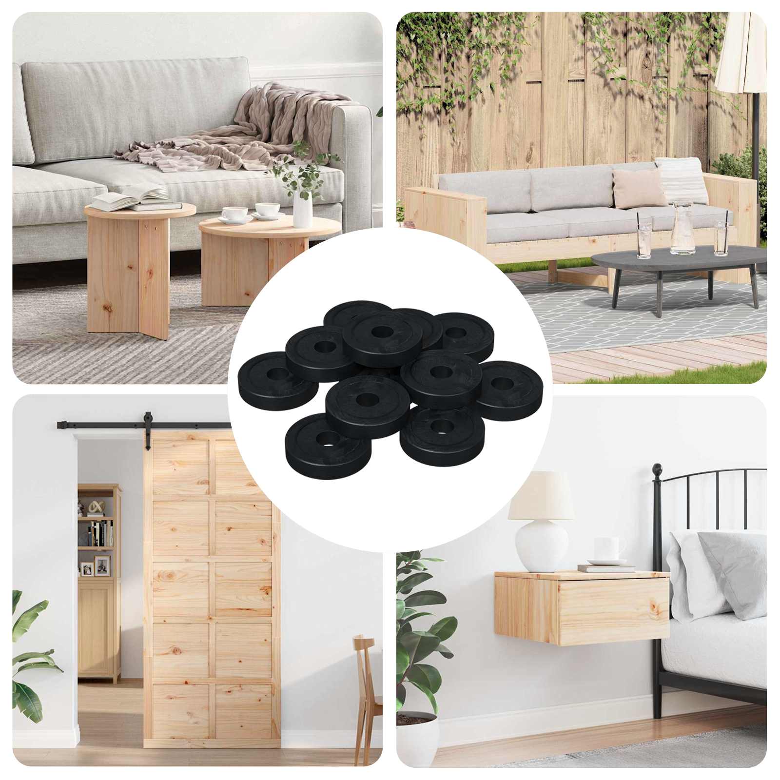 κατάλληλο για επίπεδο ροδέλα 12 pcs Μαύρο ∅15 x 3 mm - Pakobazaar