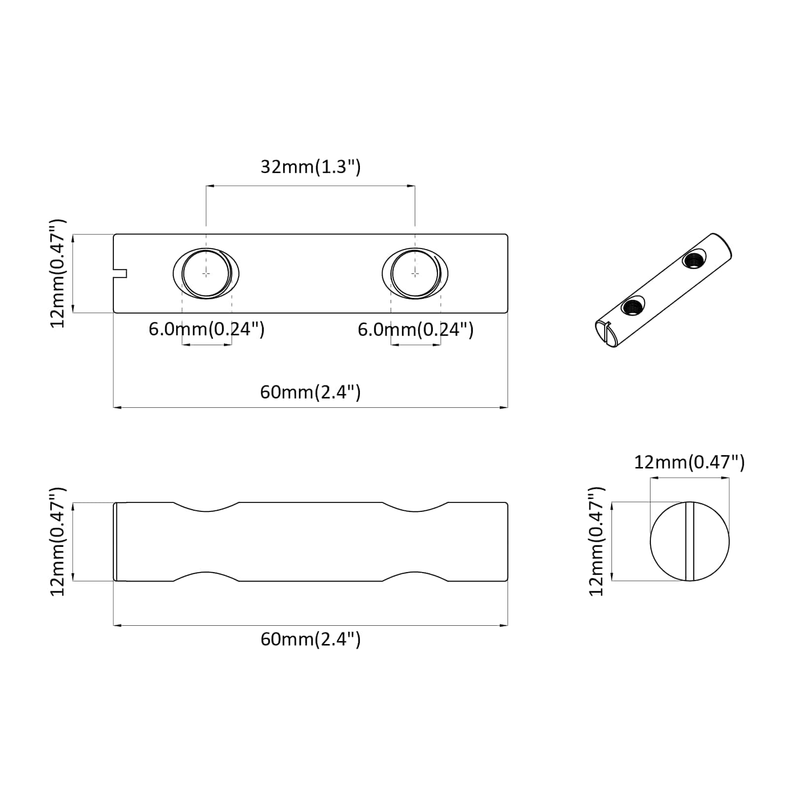 Καρύδι 2 pcs Επικαλυμμένο με ψευδάργυρο 60 x 12 mm Σίδερο