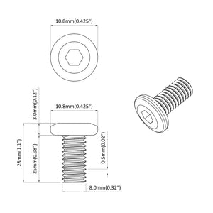 Βίδα 2 τεμ. Ασημί 8 x 25 mm Ατσάλι
