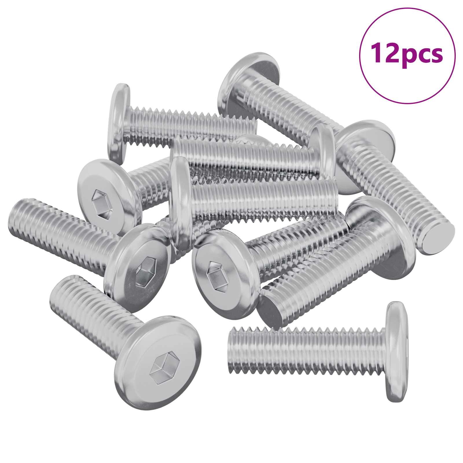 Βίδα 12 pcs Ασημί 8 x 25 mm Ατσάλι