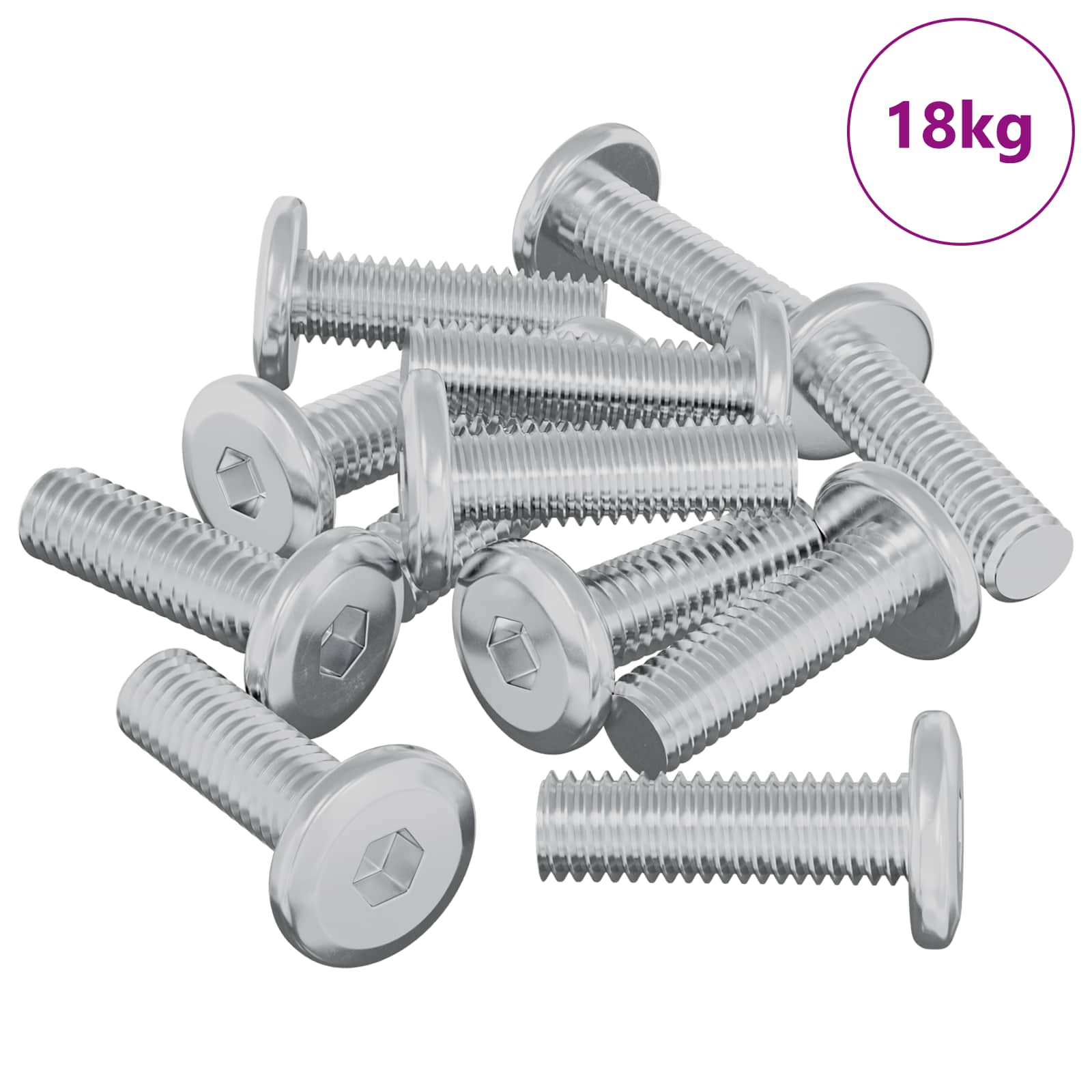 Βίδα 1593 pcs Ασημί 8 x 25 mm Ατσάλι