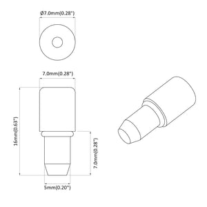 Στήριγμα Ραφιού 12 Ασημί 7 x 16 mm Σίδερο