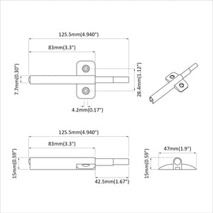 Μαλακή κλειδαριά 1161 τμχ. Γκρι 125 x 47 x 15 mm PP