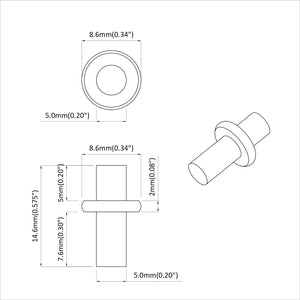 Στήριγμα Ραφιού 4500 τμχ. Ασημί 8,6 x 8,6 x 14,6 mm Ατσάλι