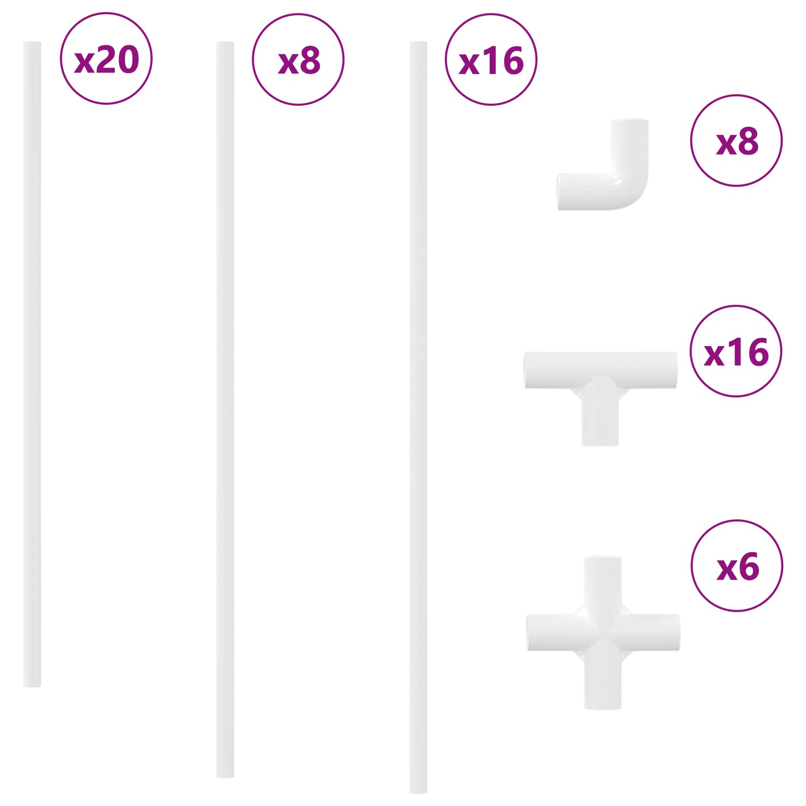 Σωλήνας PVC 2 pcs Λευκό 12,2 x 1,8 x 500 mm PP και PE - Pakobazaar