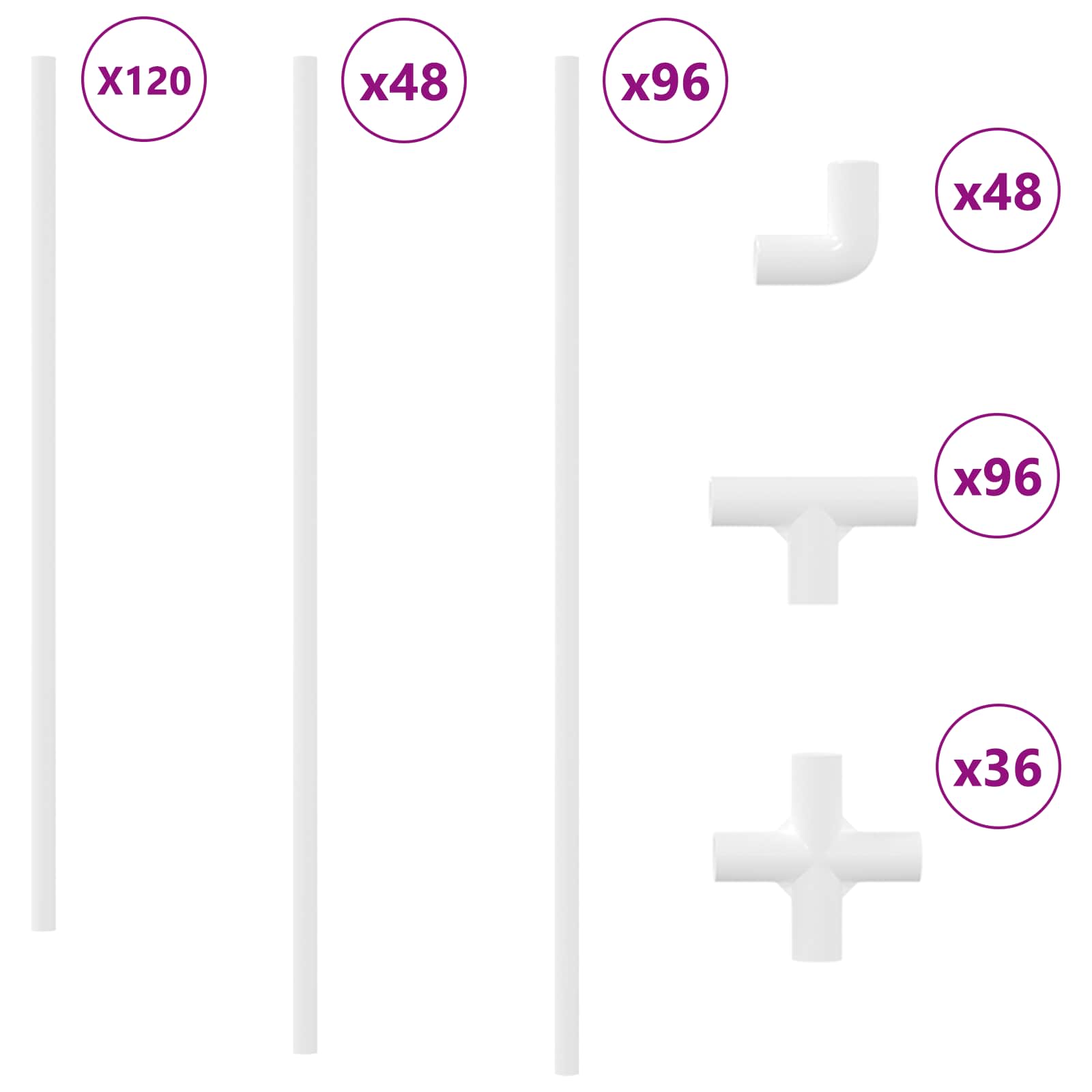 Σωλήνας PVC 12 pcs Λευκό 12,2 x 1,8 x 500 mm PP και PE - Pakobazaar