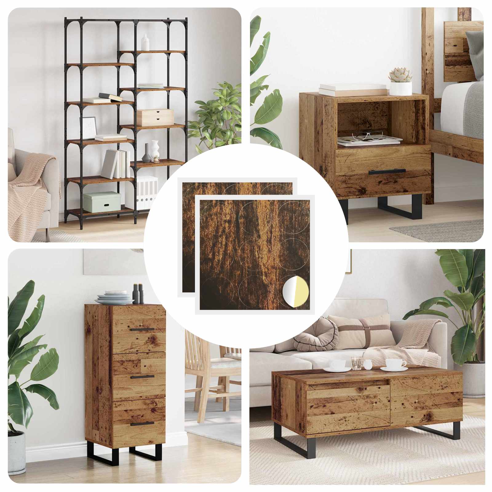 Αυτοκόλλητη Κάλυψη Βιδών 2 pcs Παλιό ξύλο Ø 20 x 0,5 mm