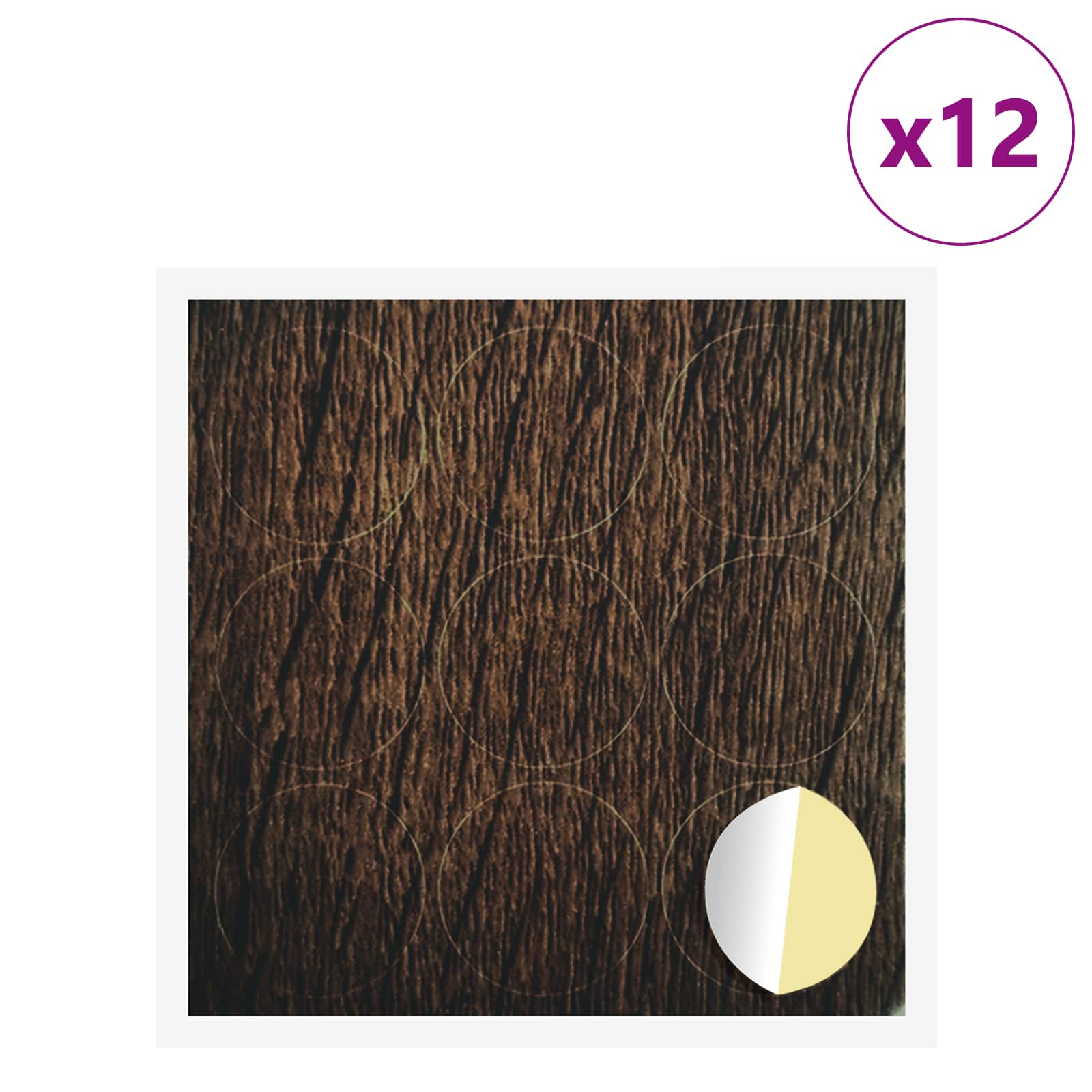 Αυτοκόλλητη Κάλυψη Βιδών 12 pcs Καφέ δρυς Ø 20 x 0,5 mm