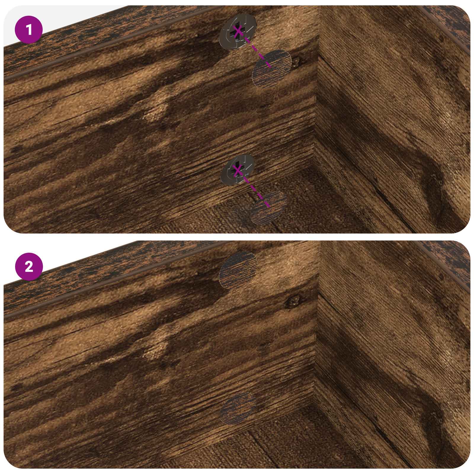 Αυτοκόλλητη Κάλυψη Βιδών 12 pcs Καπνιστό Δρύς Ø 20 x 0,5 mm