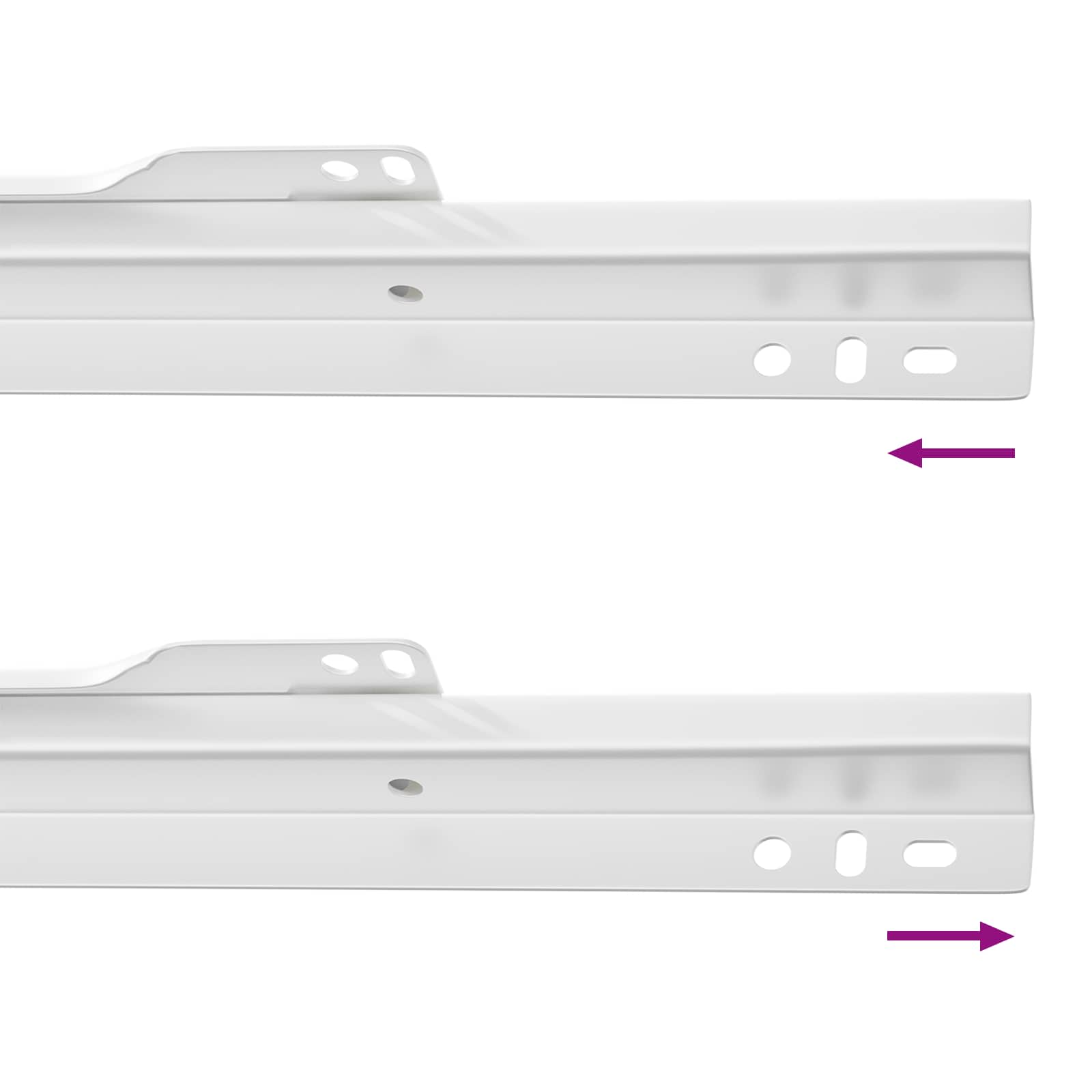 Οδηγός Συρταριού 2 pcs Λευκό 250 mm Ατσάλι - Pakobazaar