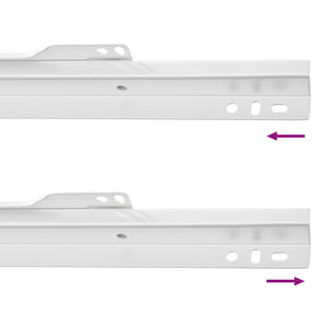 Οδηγός Συρταριού 2 pcs Λευκό 250 mm Ατσάλι - Pakobazaar