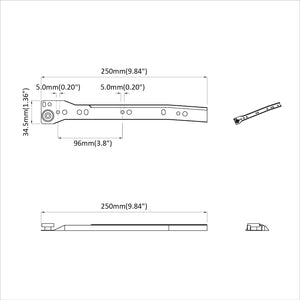 Οδηγός Συρταριού 2 pcs Λευκό 250 mm Ατσάλι - Pakobazaar
