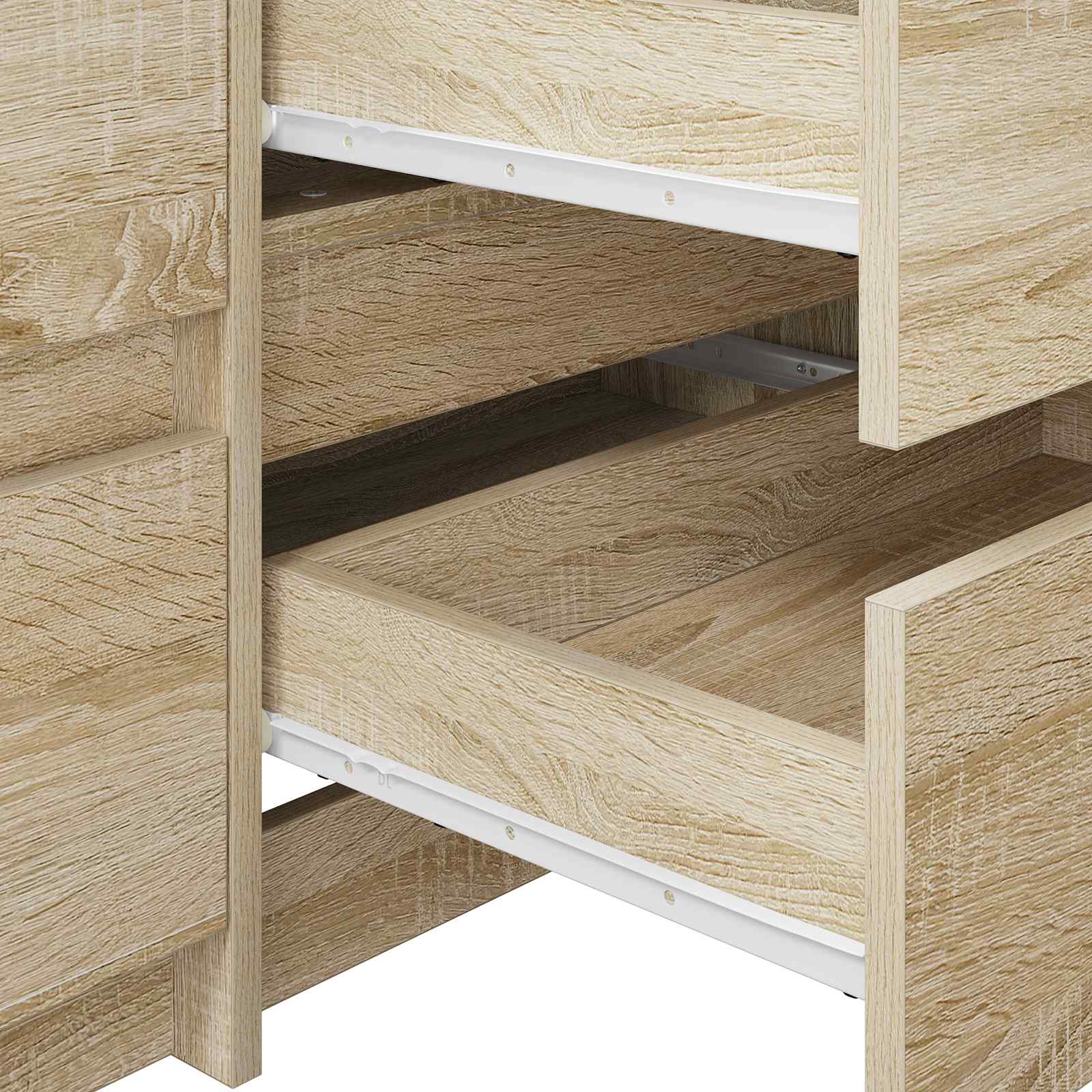 Οδηγός Συρταριού 12 pcs Λευκό 300 mm Ατσάλι