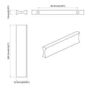 Λαβή Μονόχρωμο 828 τμχ. Ασημί 105.7 x 7.4 x 15.5 mm Αλουμίνιο