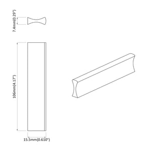 Λαβή 12 τεμ. Μαύρο 106 x 7,4 x 15,5 mm Αλουμίνιο - Pakobazaar